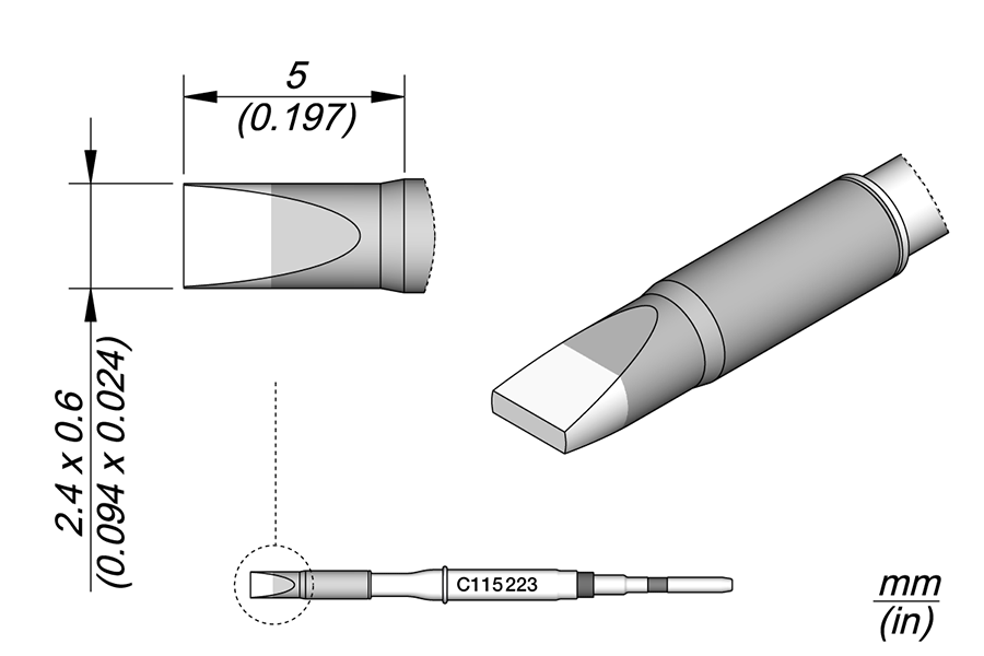 C115223 - Chisel Cartridge 2.4 x 0.6 HT